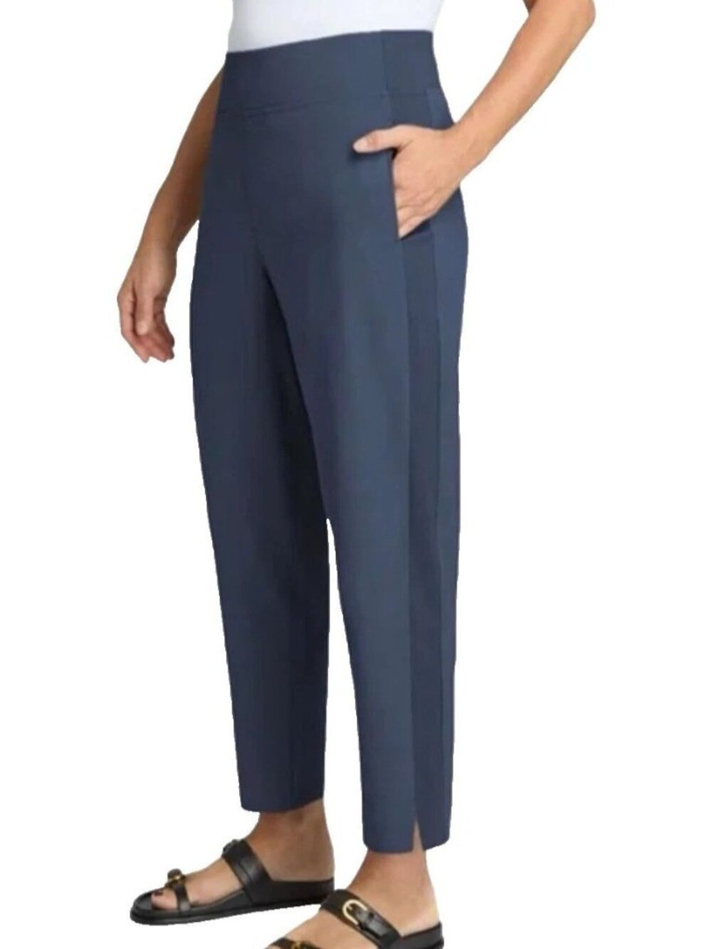 NWOT Kirkland Signature Women's S Blue Ankle Pullon Rib Panel B1723